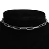 Punk Miami Cuban Choker Necklace Collar Statement Hip Hop Fashion StainlSteel 35+5cm Chain Necklace Women chocker 2020 X0509