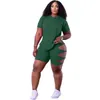 Chándales de diseñador para mujer, trajes deportivos de verano, ropa 2021, conjunto de dos piezas con personalidad de ocio de moda, pantalones cortos de talla grande S-XXXL