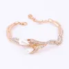 Fijne bruids gesimuleerde parel sieraden sets voor vrouwen goud kleur bruiloft accessoires kristal ketting oorbellen armband ring set H1022