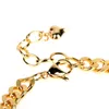 Länkkedja högkvalitativ legering guldpläterade armband för män cz oändlighet symbol 8 hänge tomt trottoark kuban armbang smycken gåvor fawn22