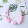Baby Pacifier Clips Funny Pacifier Chain with Bear Holder Baby Teether Teething Chain Baby Shower Gift BPA Free 865 X2