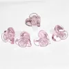 New design pink color heart shape glass bowl 14mm male joint smoking bowls for glass bong water pipe oil rig