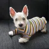 Vêtements pour chiens Chemises pour chiens Mignon arc-en-ciel rayé Doggi T-shirts Stretchy Puppy T-shirt à manches courtes Vêtements pour chiots pour petit chien Teddy Bichon Poméranie Rose S A114
