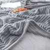 Flanel dekens voor bedden zachte warme koraal fleece gooien deken grijs geel groen kleur enkele laag spreien thuis beddengoed 211122