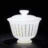 Zen Sutra Tea Tureen Jade Porcelain Bowl 150 ml rzeźba herbaty mistrz kubek vintage gaiwan jako prezent zielony różowy biały kolor