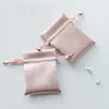 2021 Roze Trekkoord Gift Sieraden Verpakking Tassen Bruiloft Ketting Armband Pendant Packing Pouches Custom Logo Sacks Pakkettas
