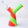 6.0inches chifre de arco-íris colecionável cachimbo de cachorro de silicone fumar tubulação de água de tabaco