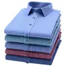 Höstens skjorta Mode Märke Striped Långärmad Borstat Plaid Solid Business Formal Wear Casual Icke-strykning Male Blus 210609