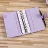 Glitter Filing Folder Tomma anteckningsbindemedel A5 A6 Holografisk budget Binder 6 Ringhål PU Läder täckt lös lövspiralplanerare utan inre papper Anpassad logotyp