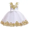 赤ちゃんガールズドレス夏の新しい赤ちゃん子供衣装フラワーガールウェディングパーティーノースリーブチュチュドレススパンコールビッグボウプリンセスドレスG1129