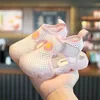 Children Summer Sandals Lifting Strap Plus Hook Closure Easy For Baby Wearing Sandals Boys Gilrs Cute Flower Mesh Shoes Barefoot 210713