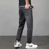 스트레이트 스프링 청바지 남성 느슨한 및 다재다능한 패션 브랜드 인 한국어 버전 9 포인트 레저 학생 긴 바지 남성