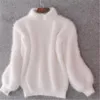 Women's Sweaters Fashion Outwear Thickened Warm Turtleneck Mohair Winter Women Sweater Lantern Sleeve Pure Color Comfort Ladies Jumpers