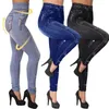 Yoga byxor sömlösa leggings jeans för kvinnor hög midja skinny push up penna byxor plus storlek s-3xl stretchy smal rivet byxor h1221