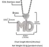 Nom personnalisé A-Z Initals Lettres Pendentif Colliers avec Coeur Loquet Charme 24 pouces Corde Chaîne Cubique Zircone Or Argent Hip Hop Bijoux