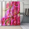 Orvival Orchid Prysznic zasłony prysznicowe DIY Łaziń Tkanina z pralką poliester do wanny Decor Dorad 210402