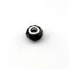 100 pièces à facettes cristal noir verre grand trou entretoises perles pour la fabrication de bijoux Bracelet collier bricolage accessoires D-107