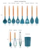 11pcs Silicone Cooking Utensils Conjunto de non-stick Spatula Shovel Lidar com ferramentas de cozinha conjunto com caixa de armazenamento ferramentas de cozinha