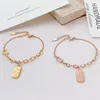 Link Chain Rose Gold Bracelet Women Simple Black And White Love Heart Diamond Peach Double Layer Hao Stone Wholesale Gifts Fawn22