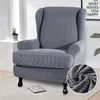 Sloping Arm Wing Back Chair Cover Elastic Armchair back Stretch Protector Slip 211116