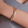 New 2021 Trend Fashion Roman Simple Geometric Metal Zircon Women's Open Bracelets Harajuku Cross Accessories Jewelry for Women Q0719