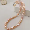 Daimi Natural Freshwater Black // PurpleWhite / Pink Necklace Fine Pearl Jewelry Dla Kobiet