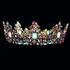 KMVEXO Baroque Royal Queen Crown Coloré Jelly Crystal Stone Mariage Tiara pour femmes Costume Accessoires de cheveux de mariée 210707