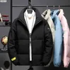 ANSZKTN 2020 Vinter Ny koreansk stil Korta män och kvinnorsyouth Zipper Rosa Märke Fritid Vinter Vit Duck Down Jacket G1115