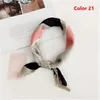 Elegant 2022 Nya Kvinnor Square Silk Head Neck Feel Satin Skinny Retro Hair Tie Band Small Fashion Square Scarf A-22