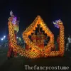 Escenario desgaste chino primavera día oro chapado en oro dragón danza original tradicional cultura folk festival celebración mascota traje prop a 18m tamaño 4