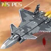HUIQIBAO 775 sztuk J-20 atak myśliwiec klocki wojskowe armii miasto broń samolot model samolotu cegły zabawki dla dzieci dla chłopca H1103