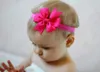 패션 디자인 아기 소녀 머리띠 아름 다운 머리 밴드 어린이위한 쉬폰 꽃 모자 머리 액세서리 믹스 20 개 도매