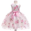 2021 Été Enfants Robes Pour Filles Vêtements Fleur Enfant Fille Robe Rose Anniversaire Princesse Robe De Mariage Robe 2 3 Année Q0716