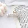 Metall Fish Tail Geometry Clamps Crystal Pearls Hair Claw For Women Elegant Rhinestone Ponytail Clips Barrettes