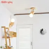 Ceiling Lights Hallway 1 Pcs Mini For Balcony Living Room Nordic Novelty Led Lamp Wood Iron Sconce Fixtures