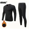 AISMZ Vinter termiska underkläder Pojke Män Varma Första Layer Man Sport Rashgard Fleece Compression Second Skin Long Johns 211105
