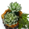 장식용 꽃 화환 단일 플라스틱 시뮬레이션 즙이 많은 식물 털이 보석 연꽃 녹색 병 꽃 홈 인테리어 사무실 장식