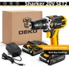 Deko Power Tool 세트 Sharker 20V 무선 드릴 드라이버 드라이버 미니 무선 DC 리튬 이온 배터리 18 + 1 설정