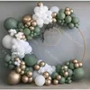 132pcsBaby ShoweR Balloon Garland Arch Kit 12Ft RETRO Green White Gold Latex Air Balloons Pack for Birthday Party Decor Supplie 210719