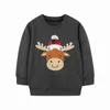 Little maven Children Grey Sweater with Christmas Elk Boys and Girls Autumn Clothes for Lovely Kids 2 to 7 years G1028