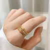 Fashion gold letter rings Combined ring for lady women Party wedding lovers gift engagement jewelry With BOX HB05168781498