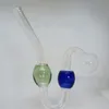 5 Colors Glass Oil Burner Pipe With Stand Tobacco Dry Herb Burning Tube Smoking Water Hand Nail Pipes