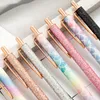 NEWGold Powder Press Pen Office Cartoon Ballpoint Pen DIY Metal Ball Pens School Student Supplies RRA10925