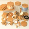 Wholesale Bamboo Mason Jar Lid 70mm 86mm Reusable Wide Mouth Storage Canning Lids with Straw Hole and Silicone Seal