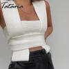 Top bandage avvolgenti a maglia sexy per donne corsetto estivo a più backless multi-way White White Off spalla senza spalline 210514