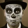 Mexican Halloween Decor Rosto Tatuagem Adesivos Maquiagem Facial Adesivo Dia dos Mortos Máscara de Crânio À Prova D 'Água Masquerade Jk19093053696