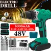 Professiona Electric Drills 3 in 1衝撃ドリルコードレスハンマードライバー25 3タークパワードライバーツールボックス2 x 6000mahバッテリーでセット