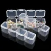 28 SLOTS TRANSPARENT PLASTIC NAIL ART STORAGE Box Display Case Organizer Holder For Rhinestone Pärlor Kosmetiska smycken Decoration1563396