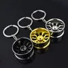 Auto Turbo Hub Keychain Wheel Rim Bil Nyckelring Zinc Alloy Fob Däck Styling Nyckelkedjor Silver Gold Svart Bra kvalitet