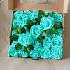 25Pcs/box PE Rose Head Artificial Flowers Fake Plants Leaves DIY Wreath Wedding Valentine's Day Holding Bouquet Foam Flower Ball